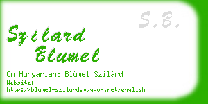 szilard blumel business card